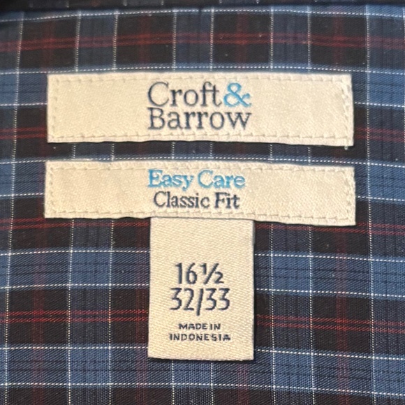 NWT Men’s Croft & Barrow Easy Care Dress Shirt - Picture 3 of 4